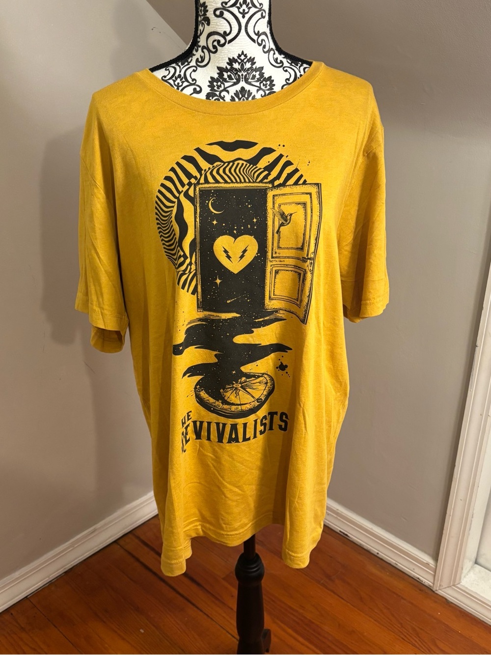 The Revivalists Open Door Yellow Graphic T-Shirt Size 2XL Band Tee Indie Rock